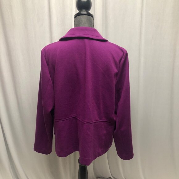 JM Collection Purple Jacket Womens Size XL Button Up Blazer Jacket Office - Picture 4 of 6